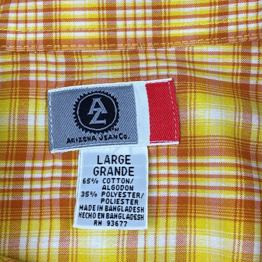 Arizona Jeans Co Button Down Short Sleeve Shirt Men's Size Large - Picture 4 of 7